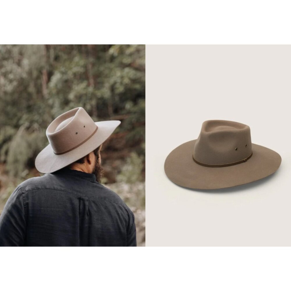 Men's Wide Brim Felt Ranch Hat - Taupe